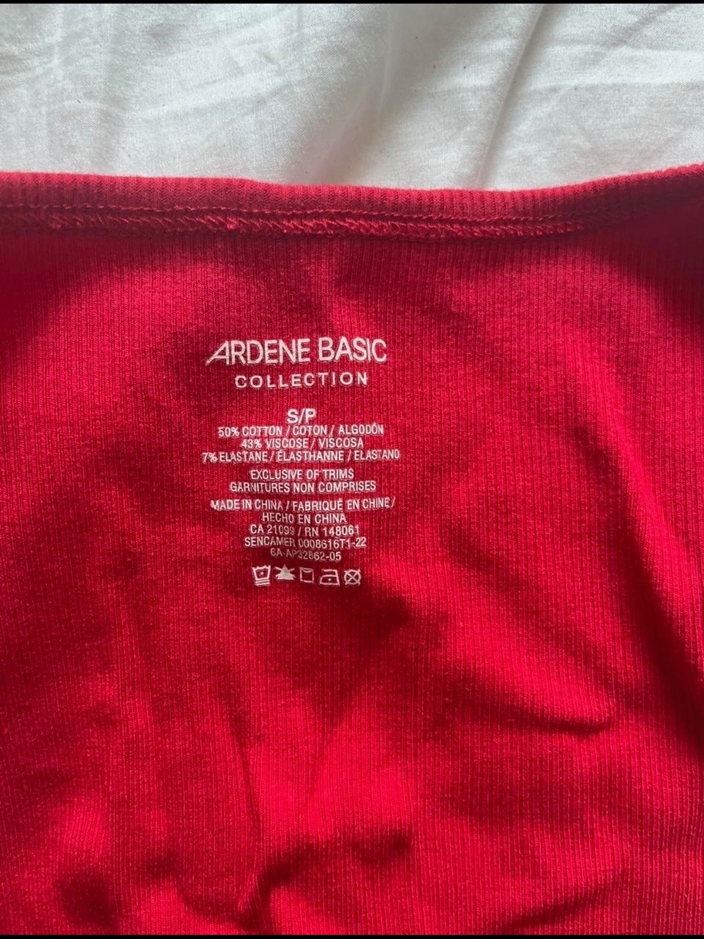 Ardene Red Ribbed Scoop Neck Tank - Picture 3 of 3